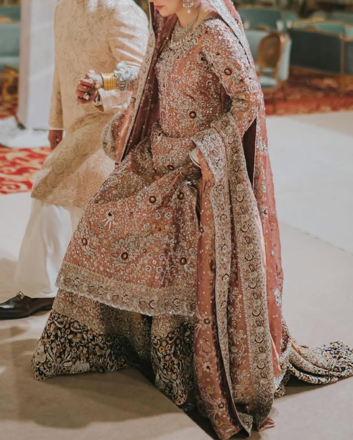 tea pink bridal lehenga