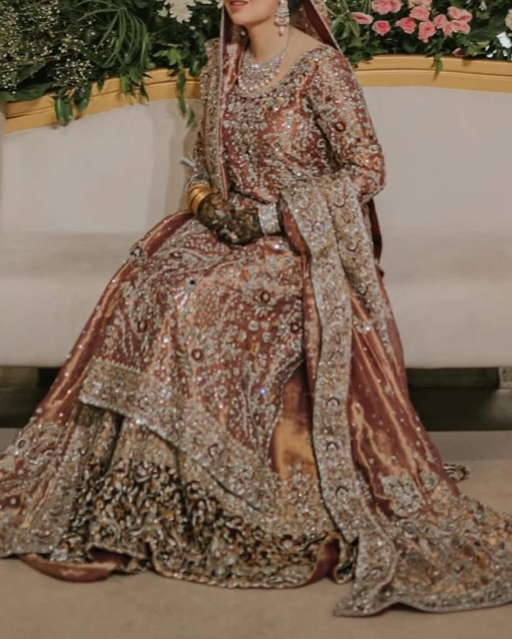tea pink bridal lehenga
