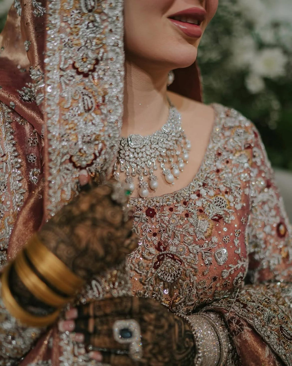 tea pink bridal lehenga