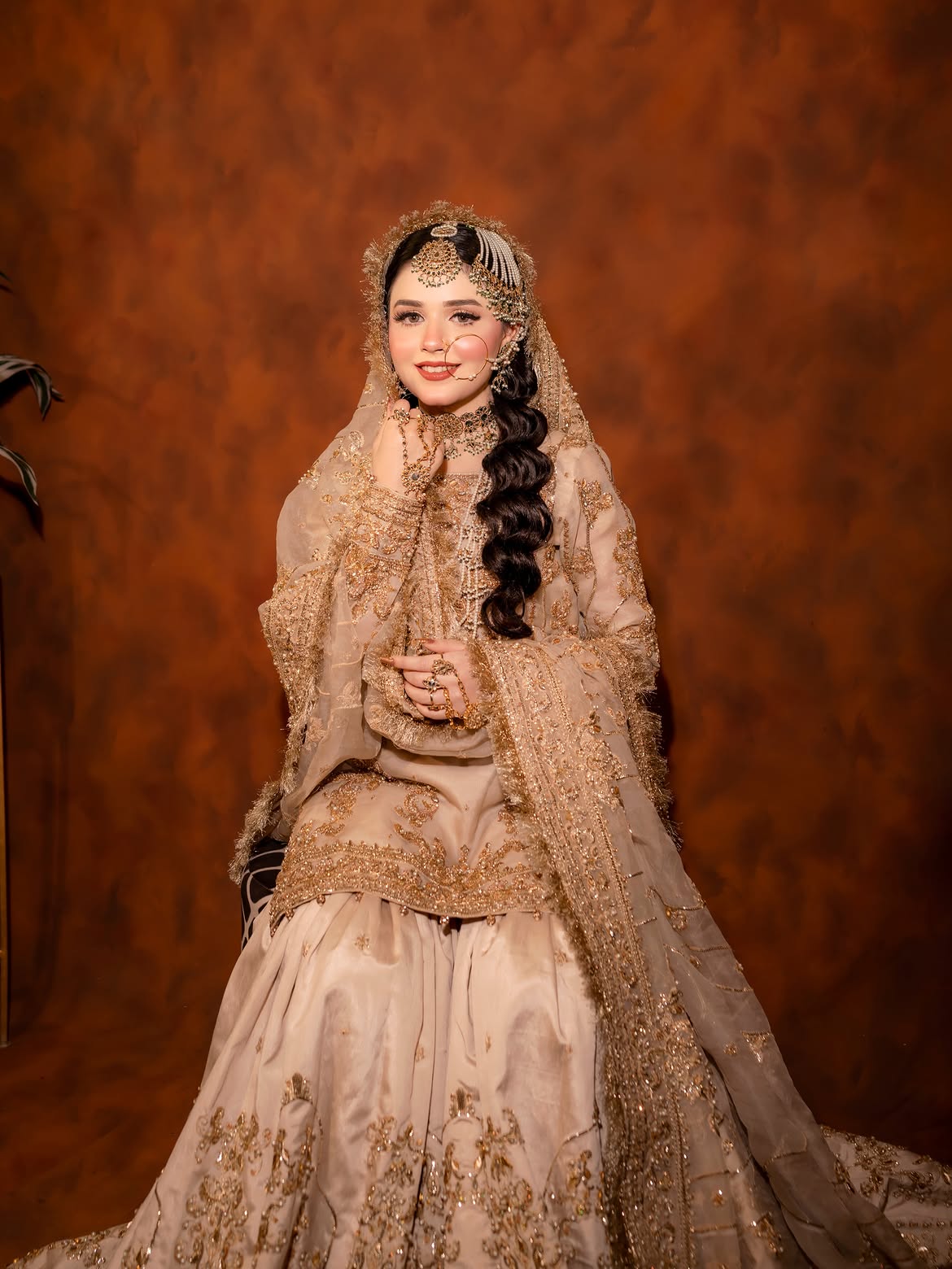 NUDE GOTA BRIDAL GHARARA