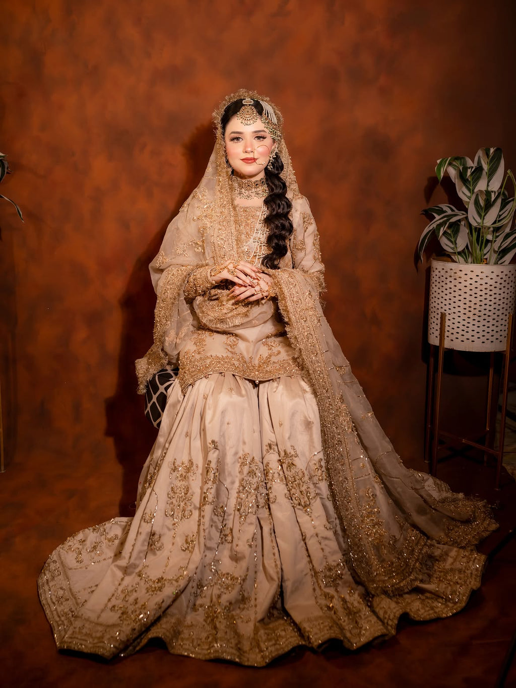 NUDE GOTA BRIDAL GHARARA