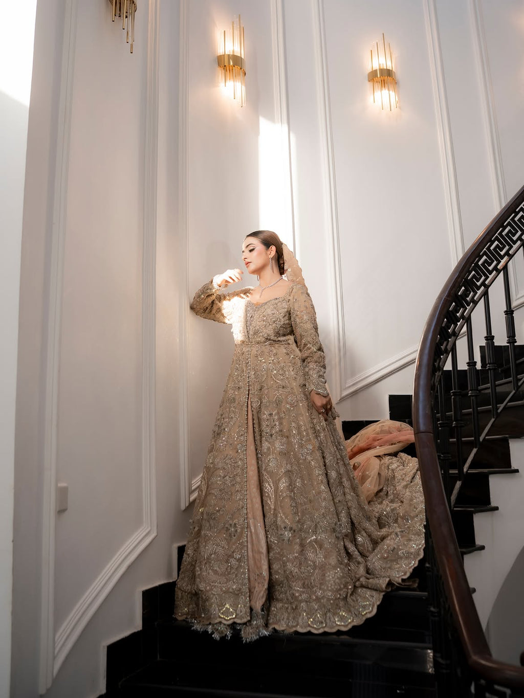ultra luxury bridal floor length gown