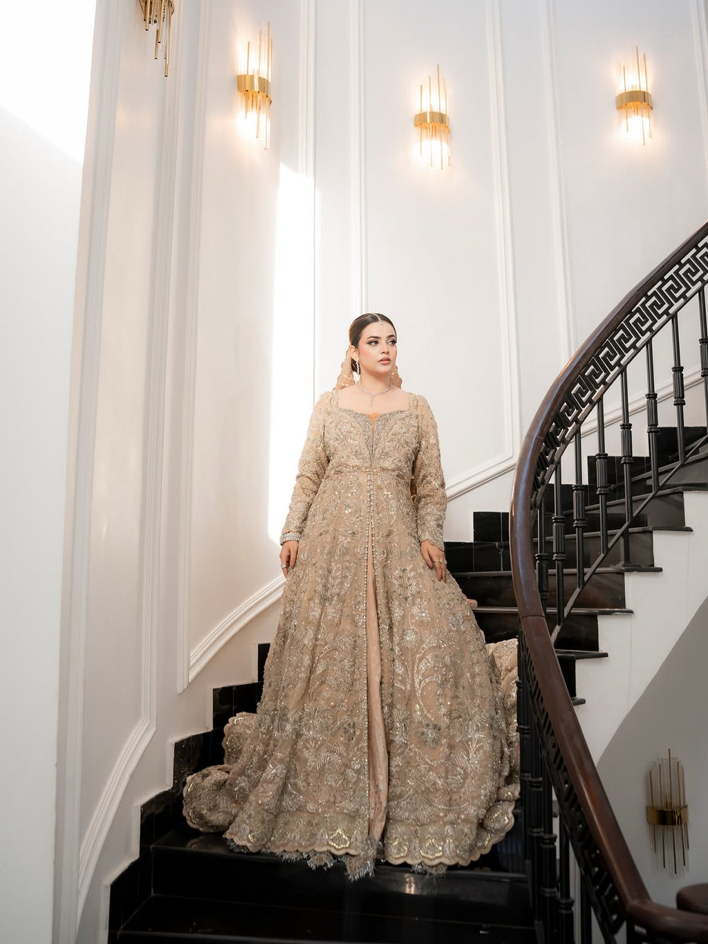 ultra luxury bridal floor length gown