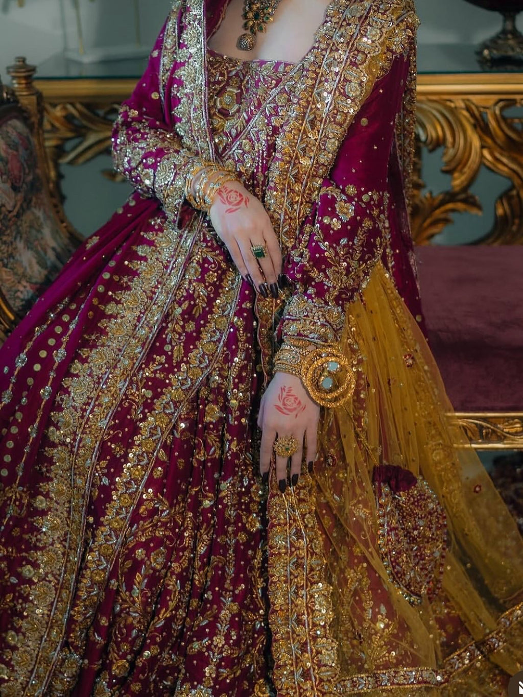 RED-GOLD BRIDAL LEHENGA