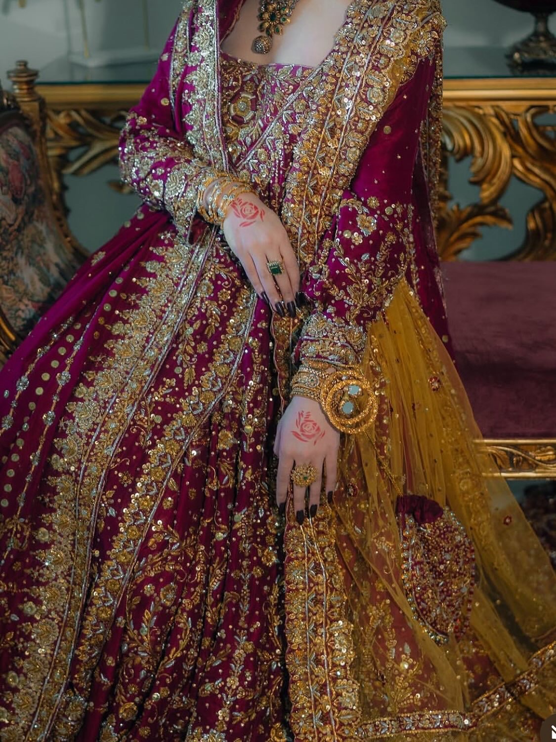 RED-GOLD BRIDAL LEHENGA