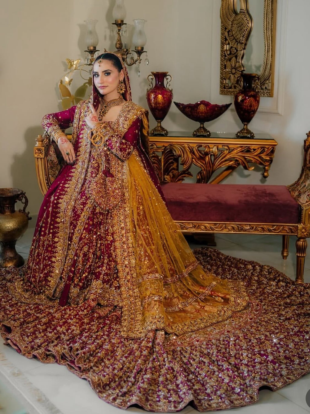 RED-GOLD BRIDAL LEHENGA