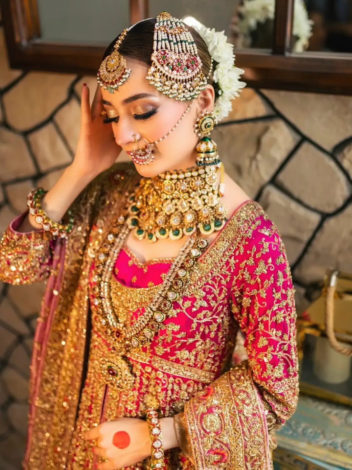 CARROT RED BRIDAL LEHENGA GOWN