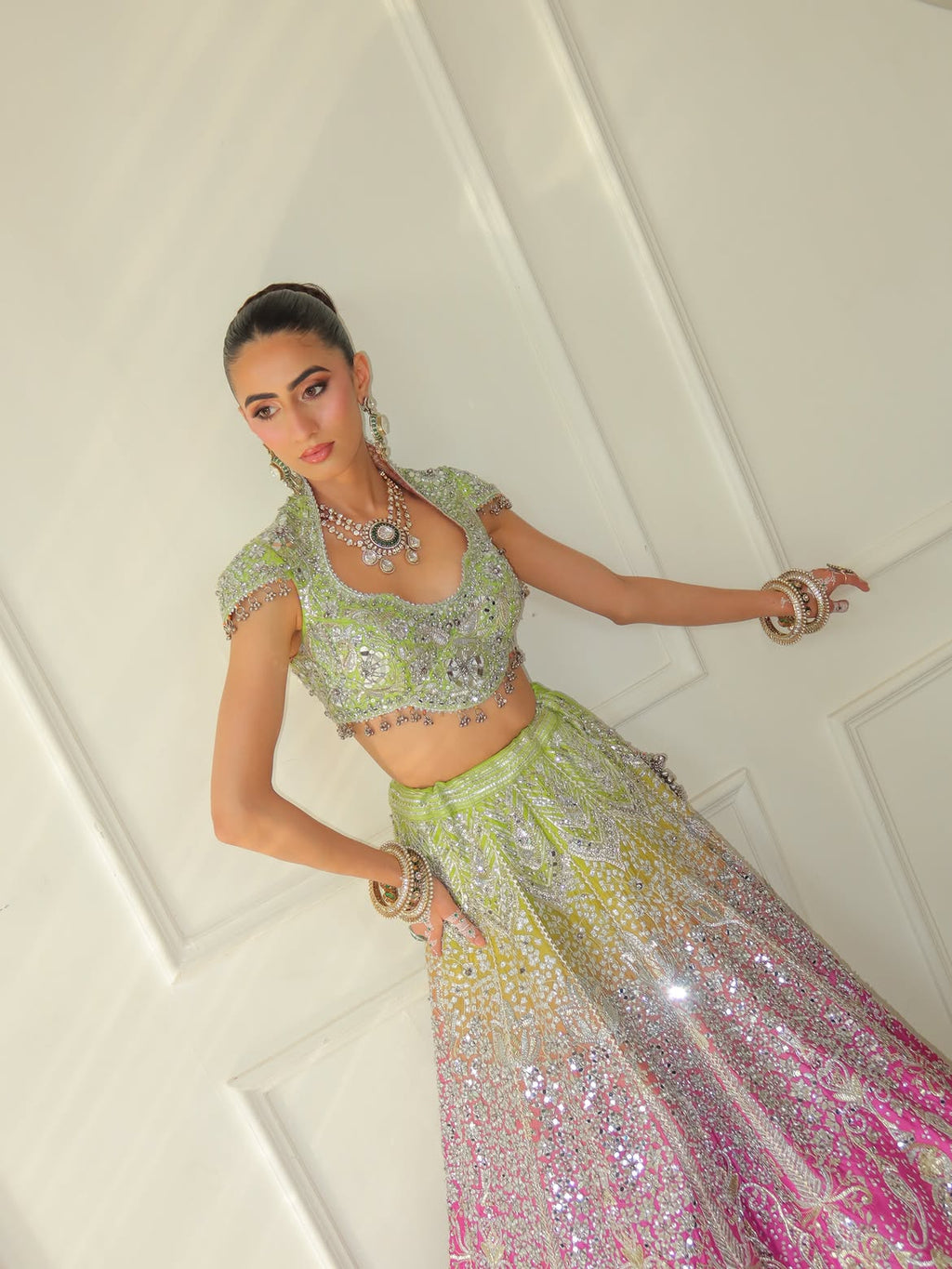 DEEP SCOOP CUT BRIDAL LEHENGA