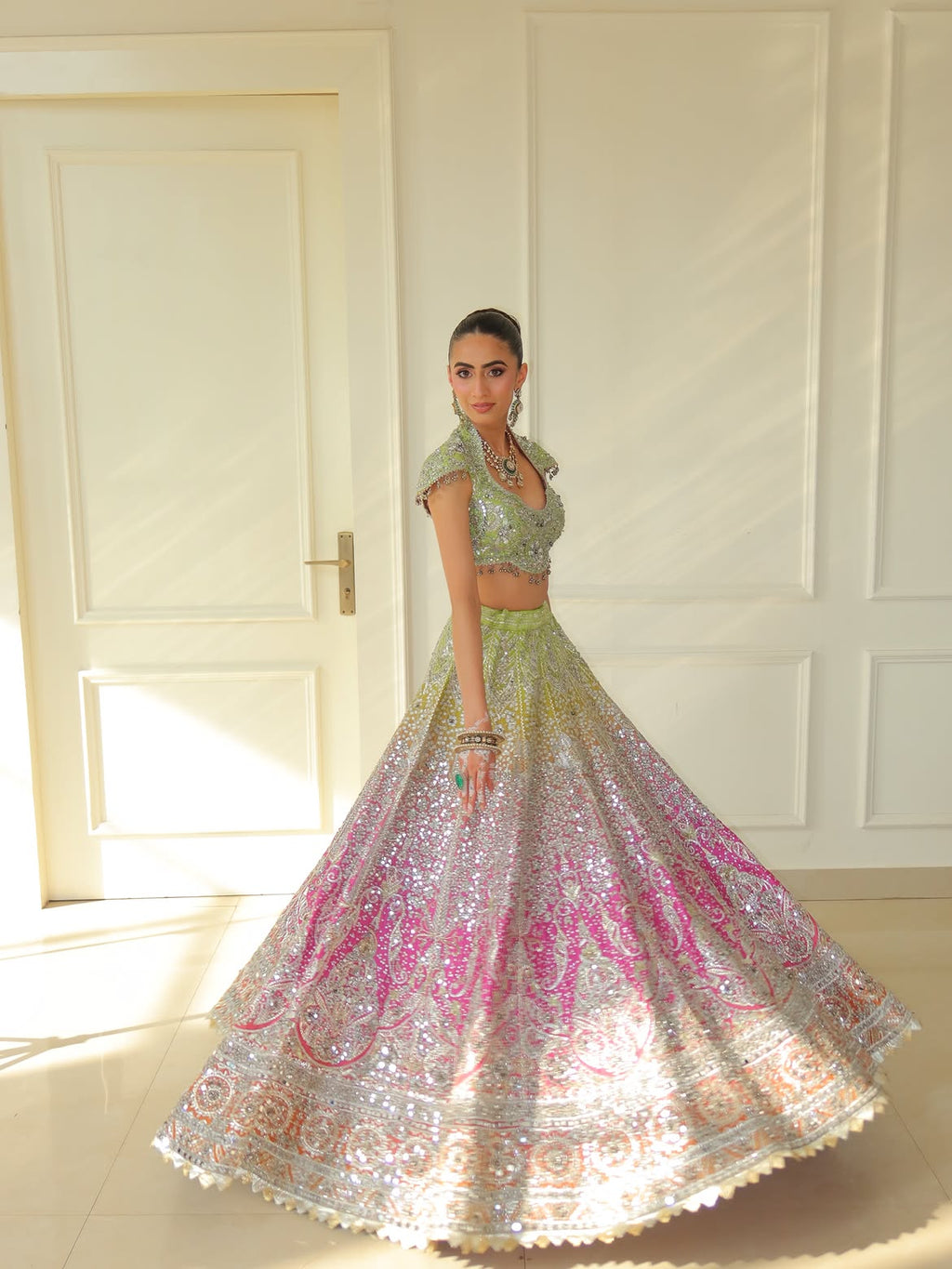 DEEP SCOOP CUT BRIDAL LEHENGA