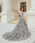 icy-dusty blue maxi gown