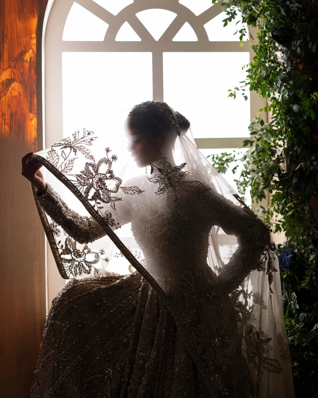 luxurious metallic gold silver bridal wear