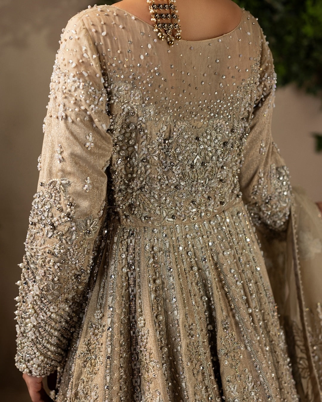 luxurious metallic gold silver bridal wear