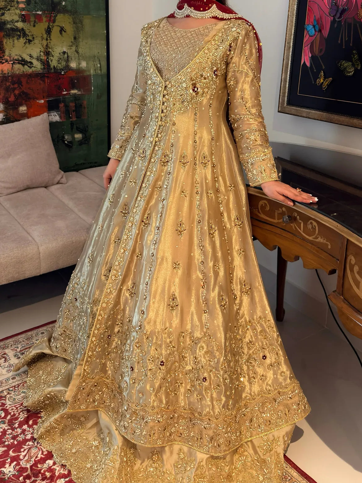 Deep-gold bridal wear
