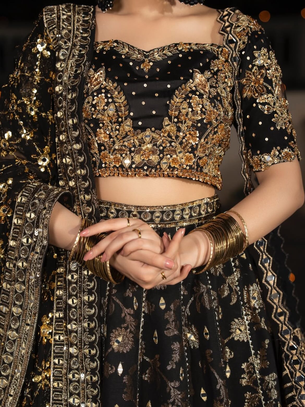 Midnight-black lehenga