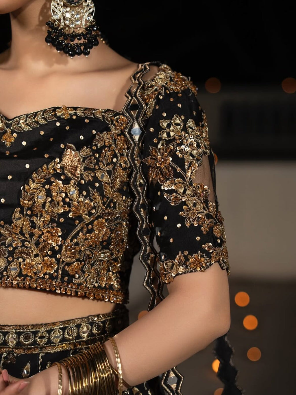 Midnight-black lehenga