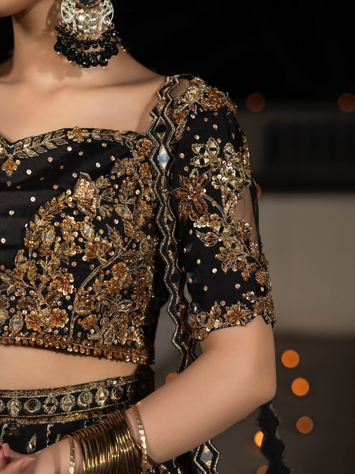 Midnight-black lehenga