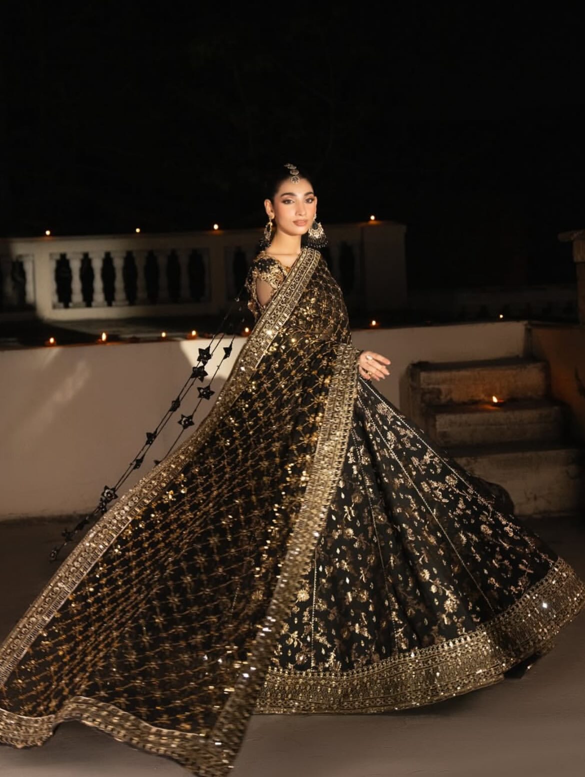 Midnight-black lehenga