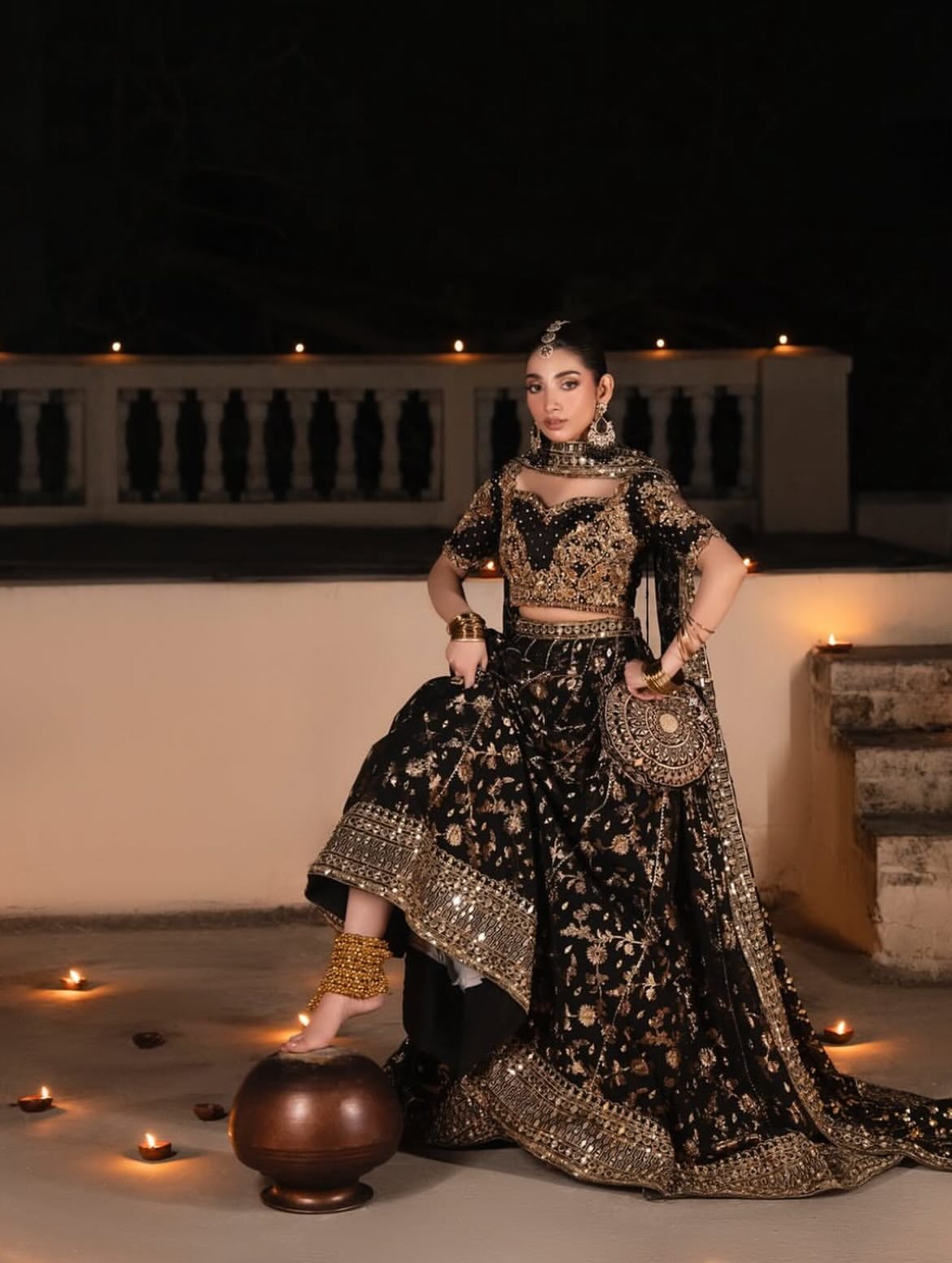 Midnight-black lehenga