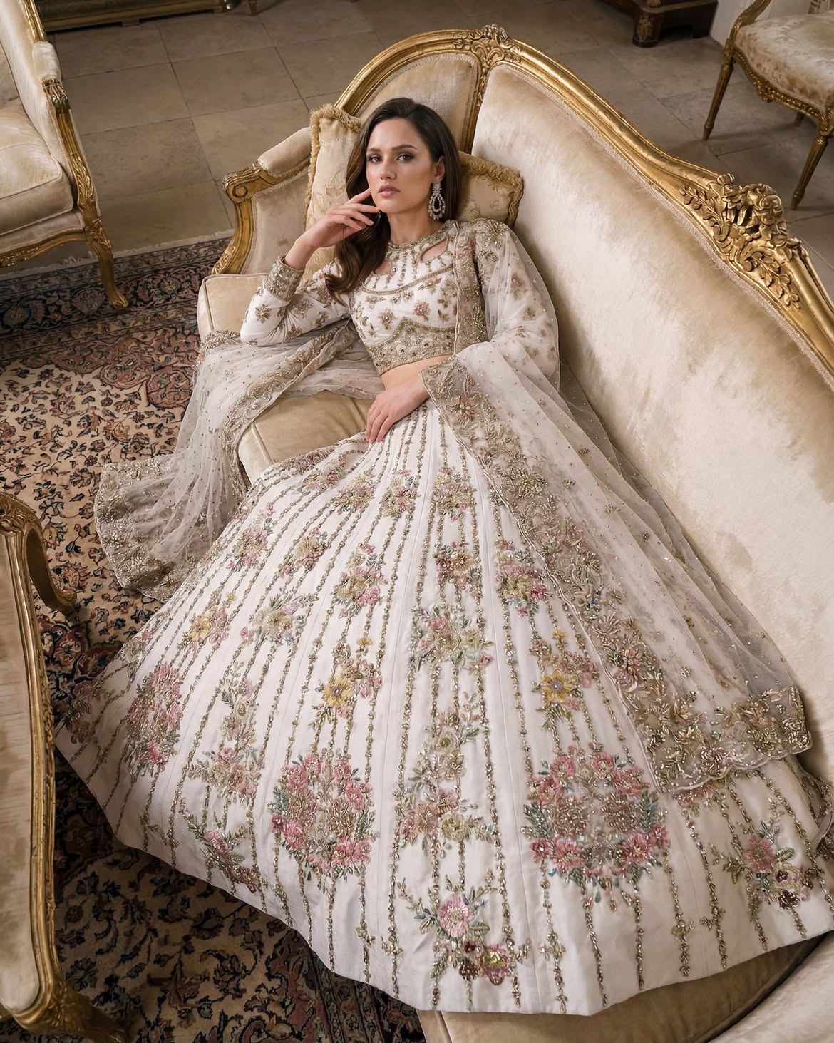 ROYAL BRIDAL LEHENGA IN WHITE