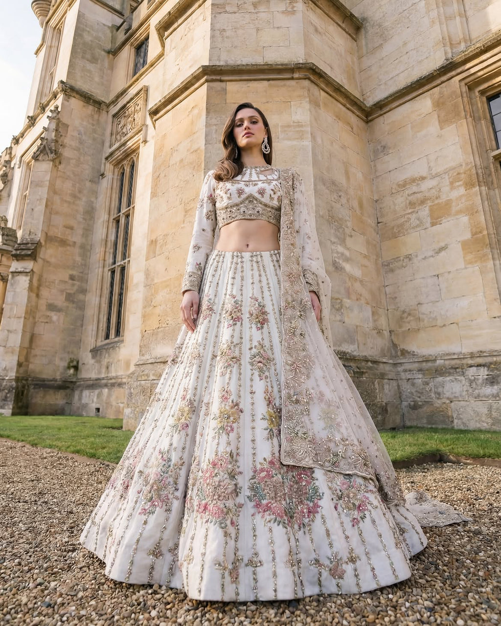 ROYAL BRIDAL LEHENGA IN WHITE