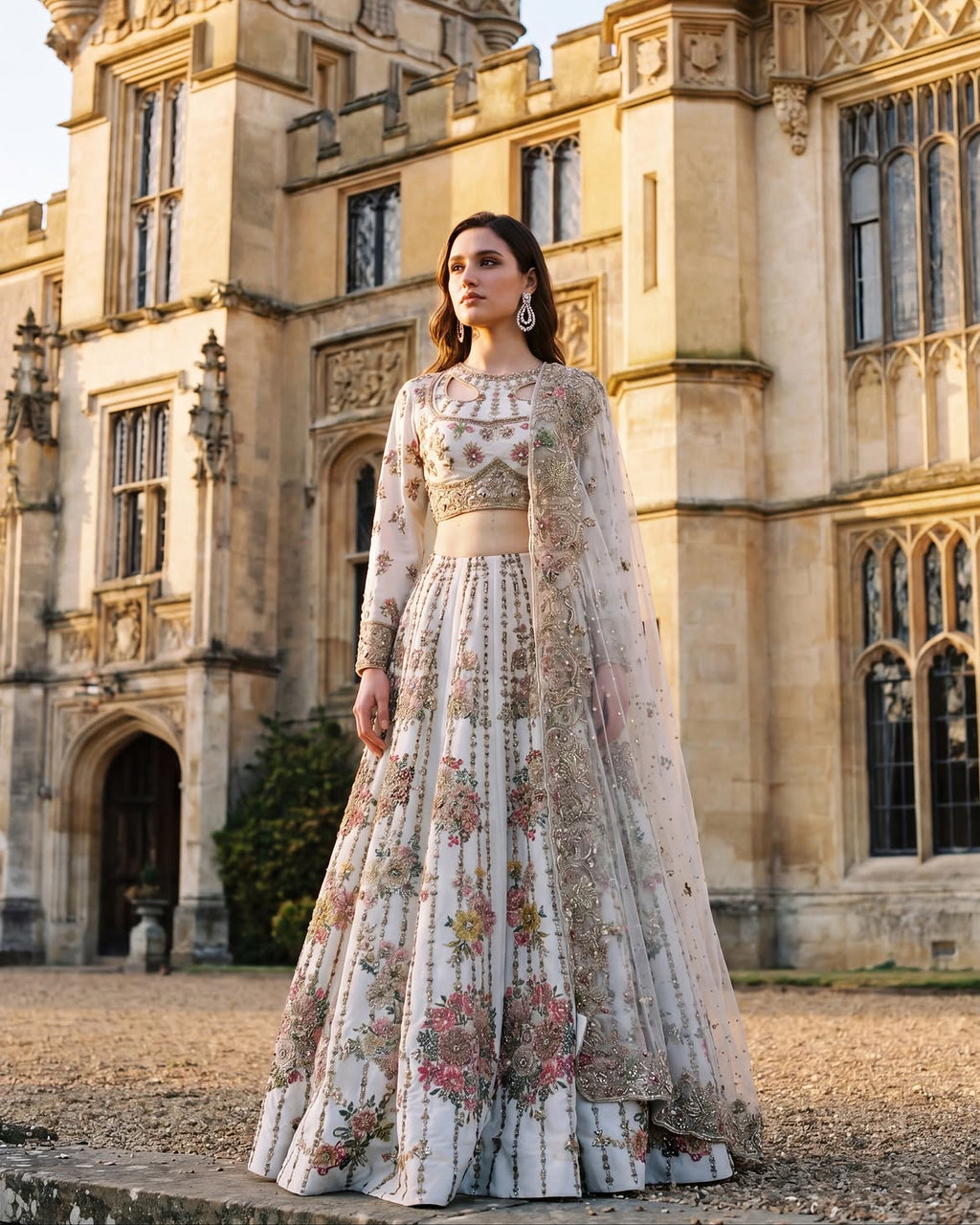 ROYAL BRIDAL LEHENGA IN WHITE