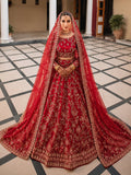 Deep crimson red bridal wear