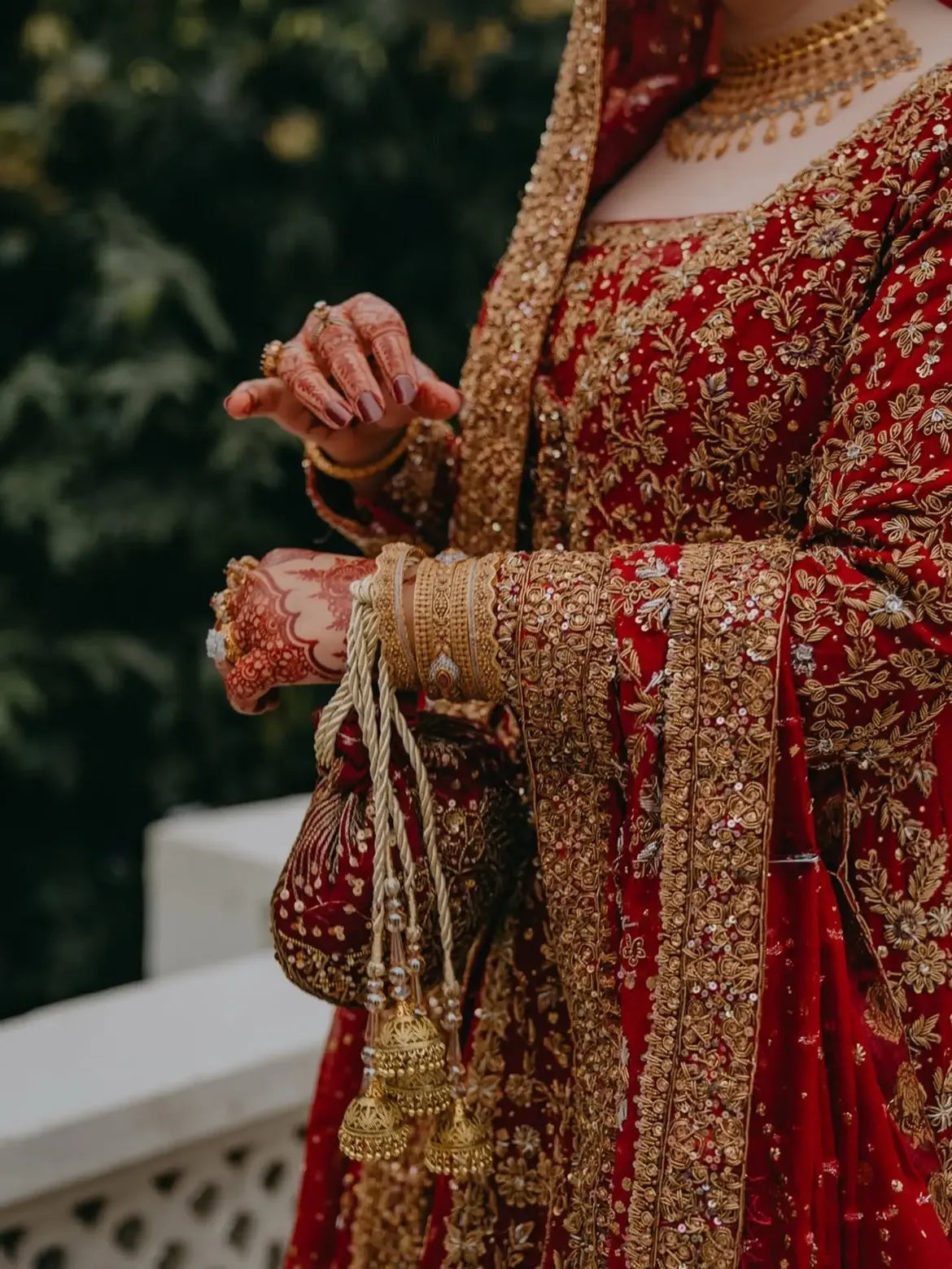 RED BRIDAL FARSHI LEHENGA