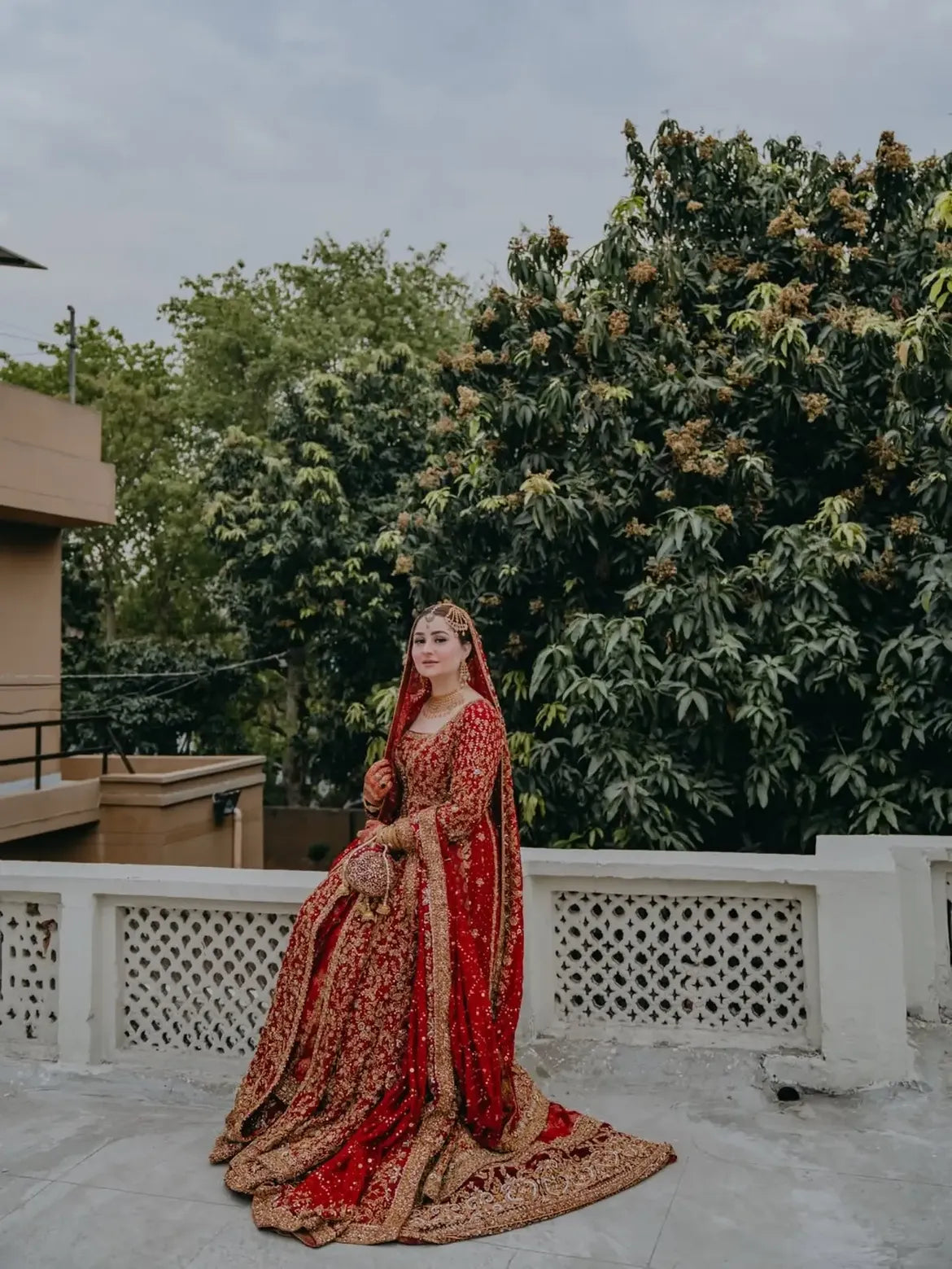 RED BRIDAL FARSHI LEHENGA