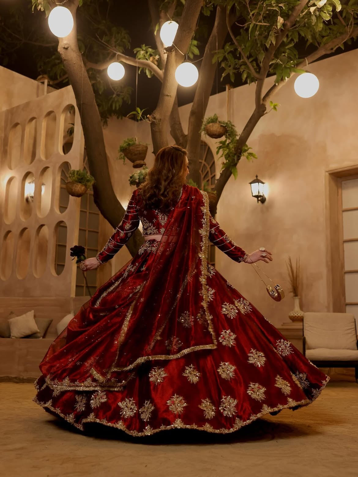 RED-MAROON BRIDAL LEHENGA