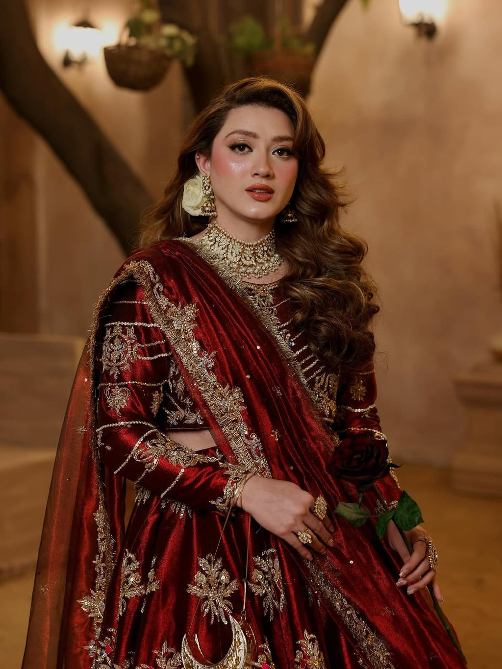 RED-MAROON BRIDAL LEHENGA