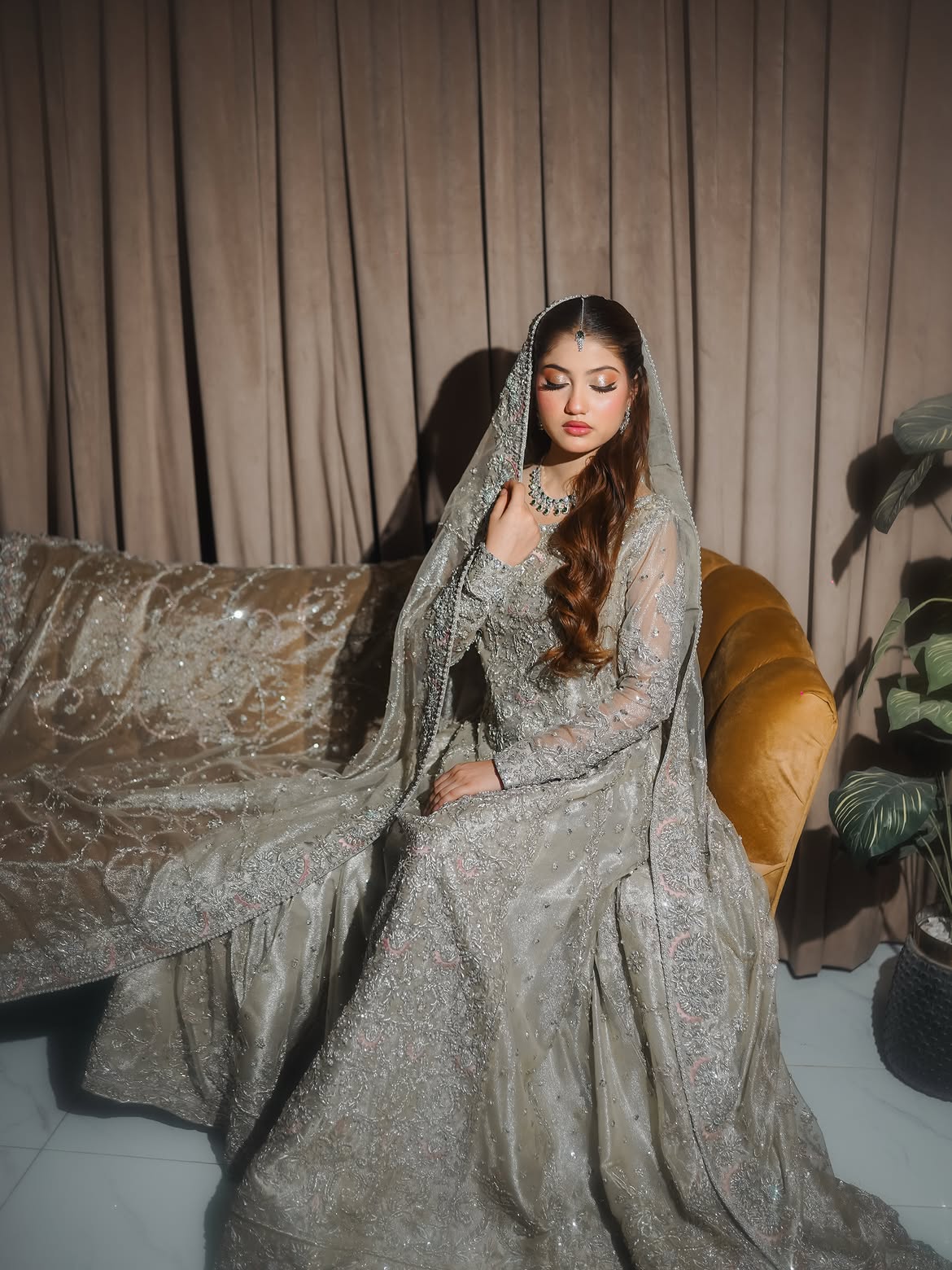 ICE SILVER BRIDAL LEHENGA GOWN