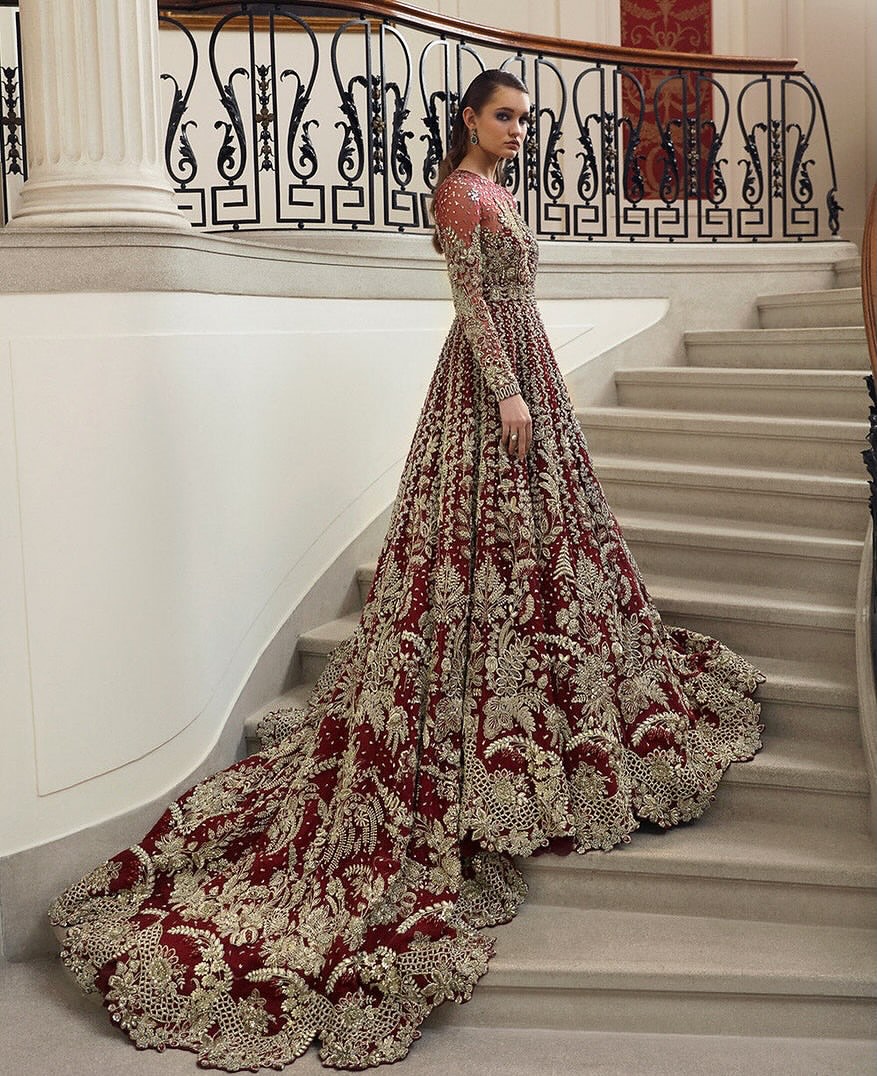 Rich-bright red bridal maxi
