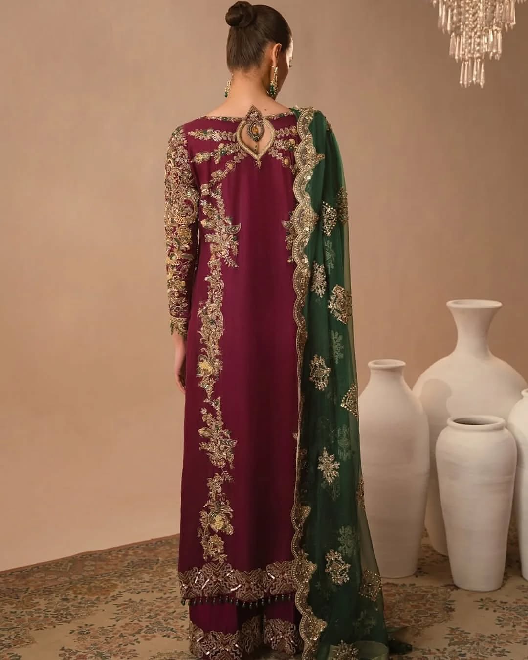 Front-open-floor length bridal maxi gown