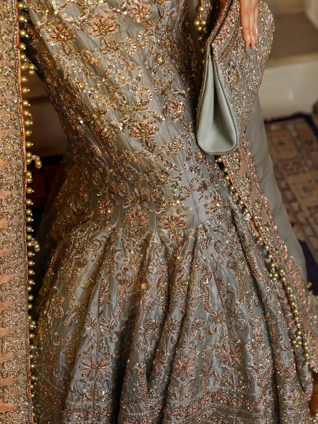 Mushroom fish cut lehenga