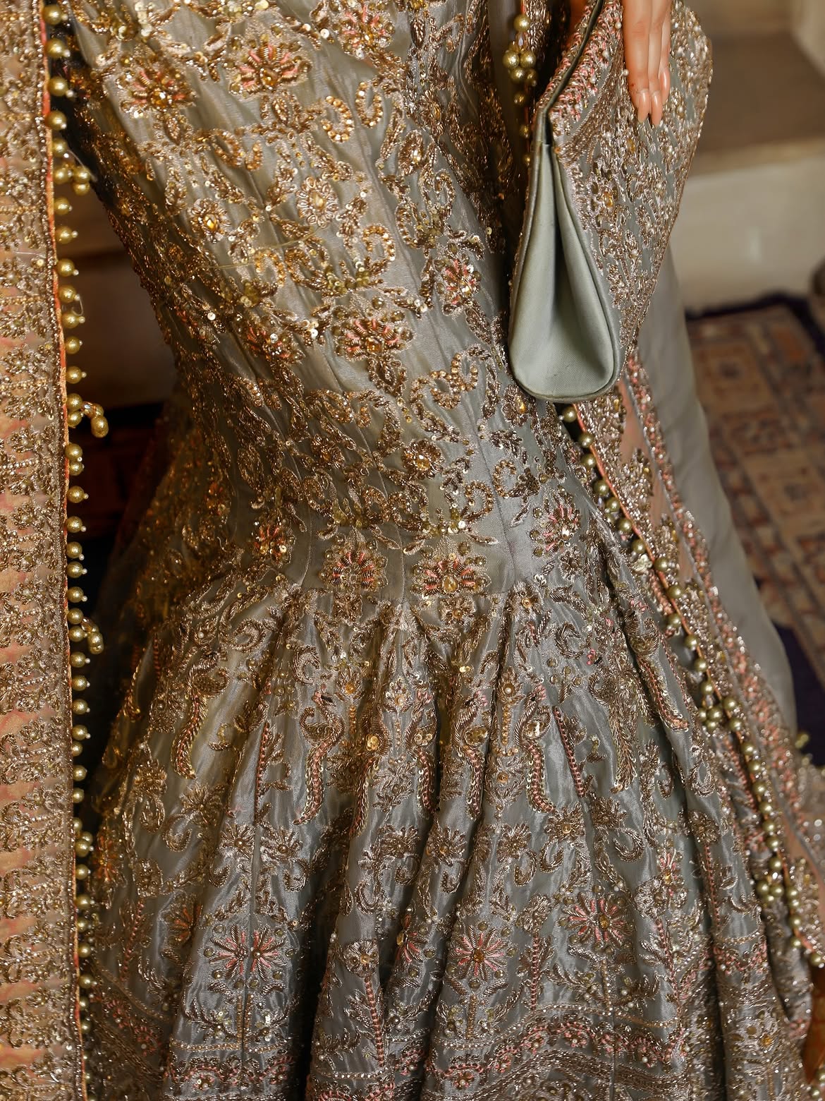 Mushroom fish cut lehenga
