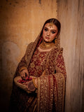 RED ICY CRYSTALS BRIDAL LEHENGA