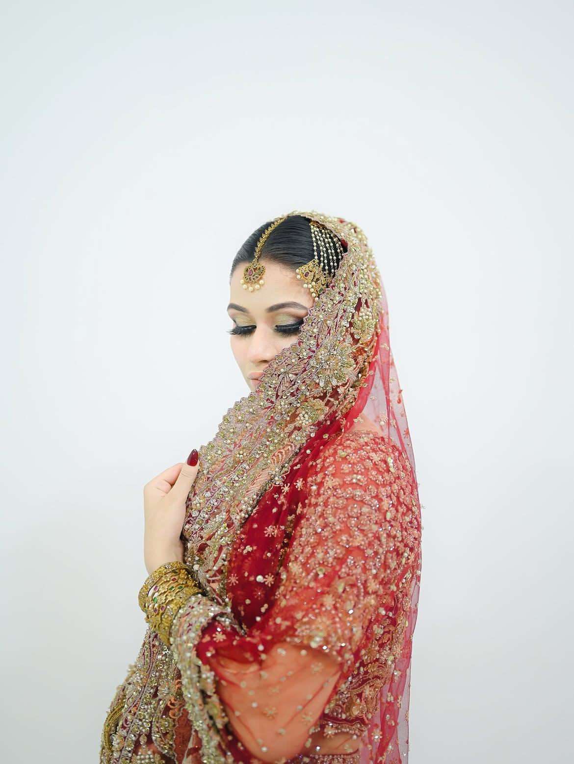 Carot-red bridal wear