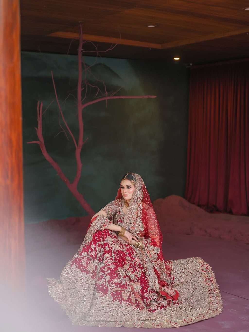 Carot-red bridal wear