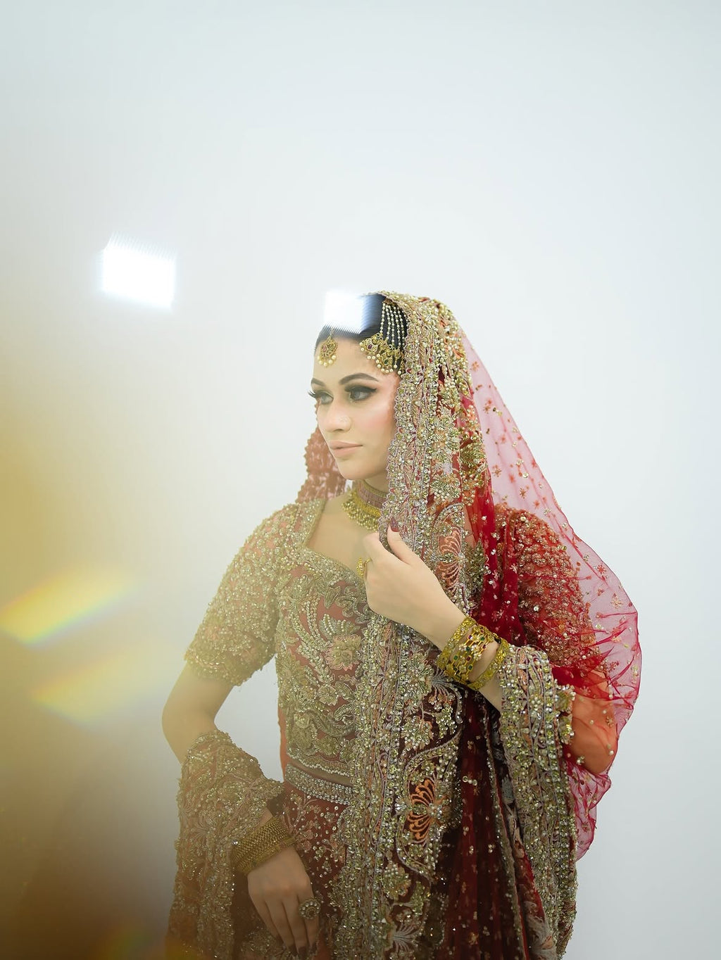 Carot-red bridal wear
