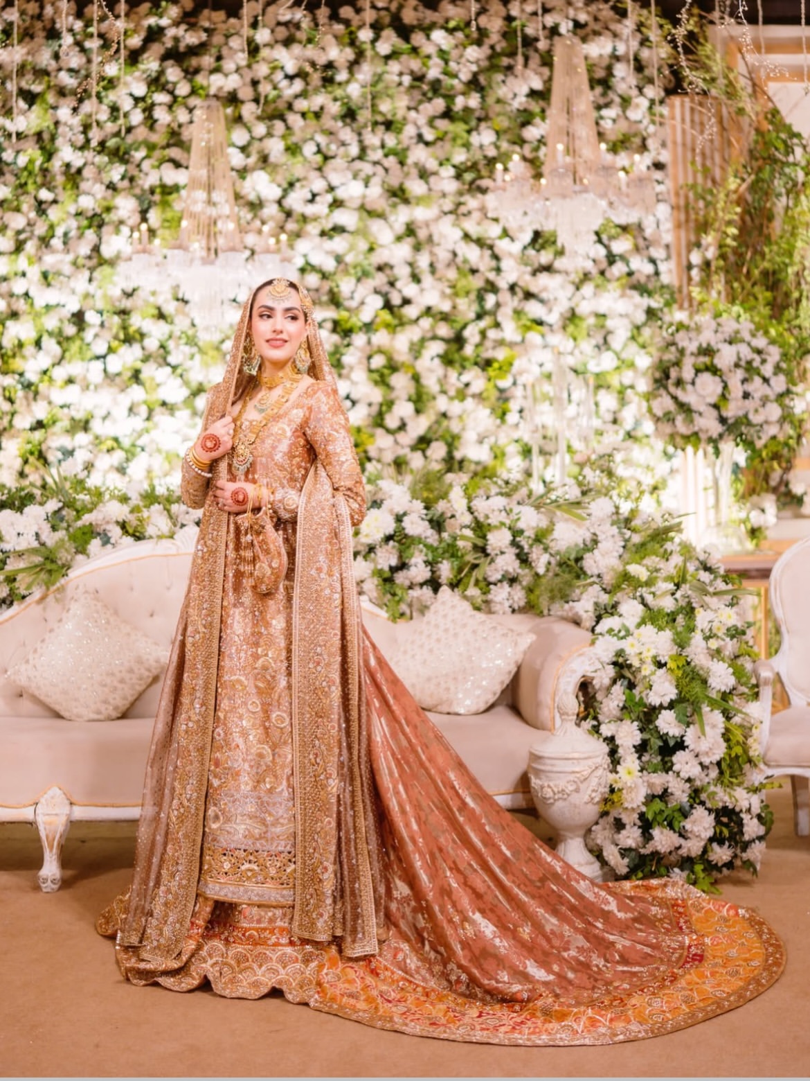 BRIDAL LUXURY LONG KURTI WITH SHARARA