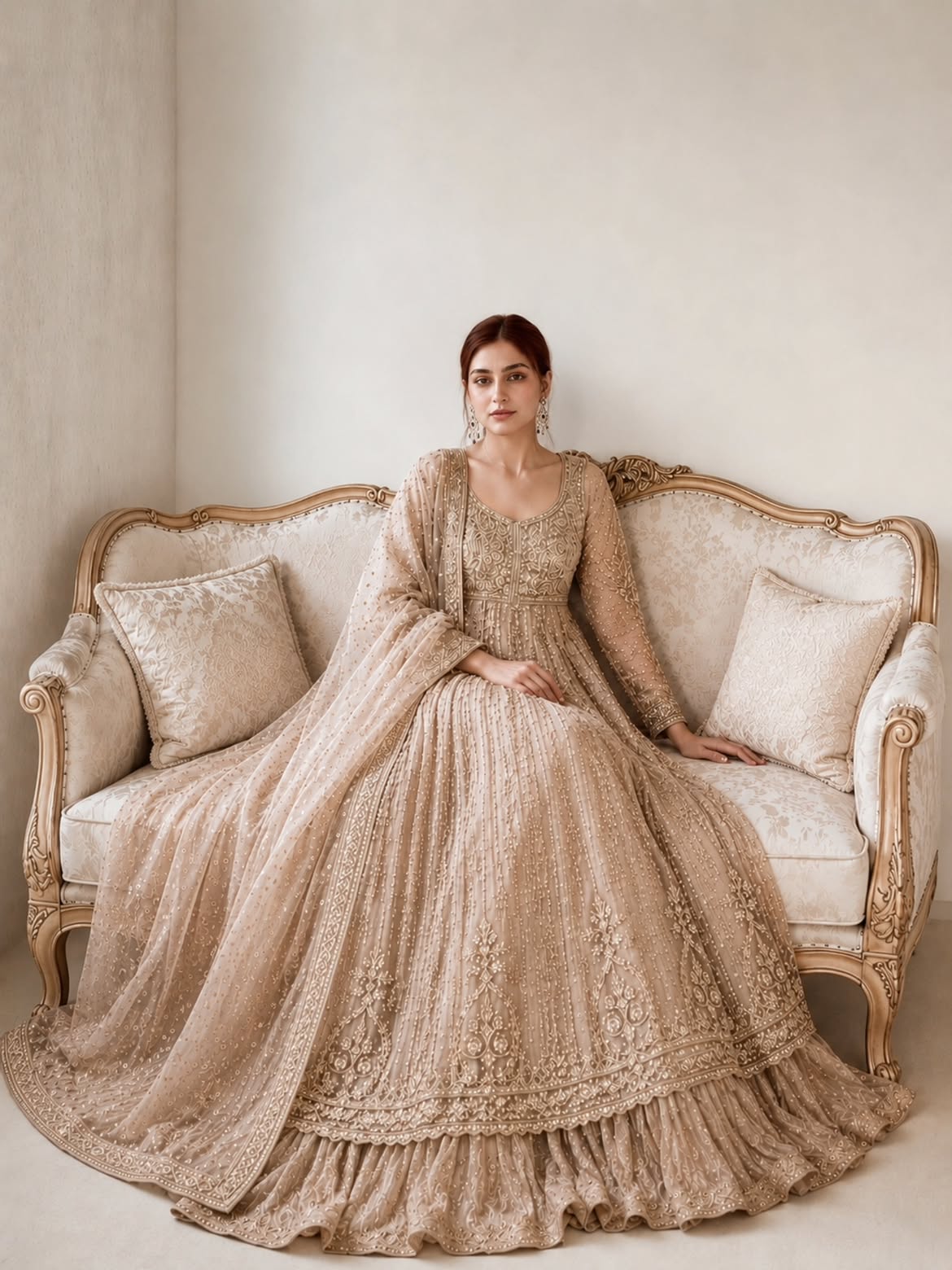 BEIGE BRIDAL MAXI