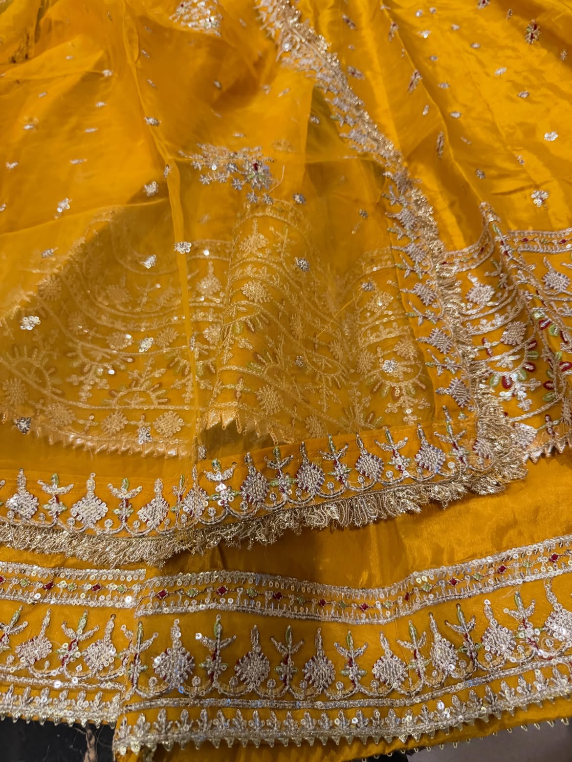Mustard yellow bridal wear
