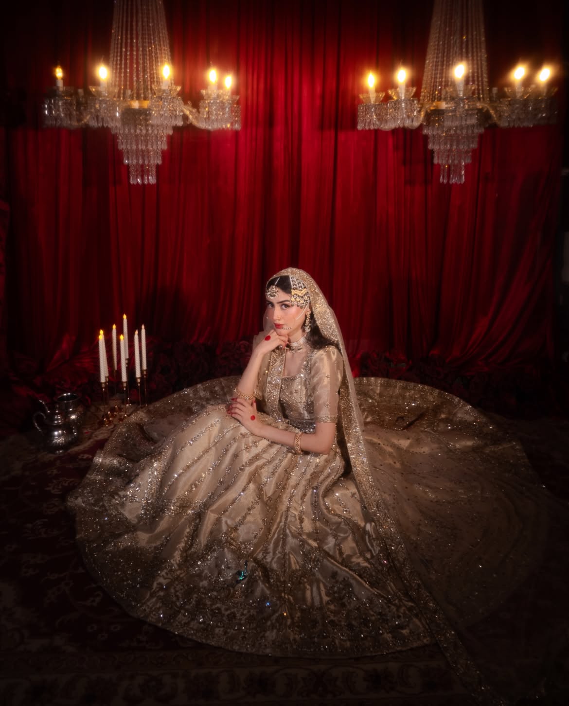 POWDER PINK BRIDAL PISHWAS