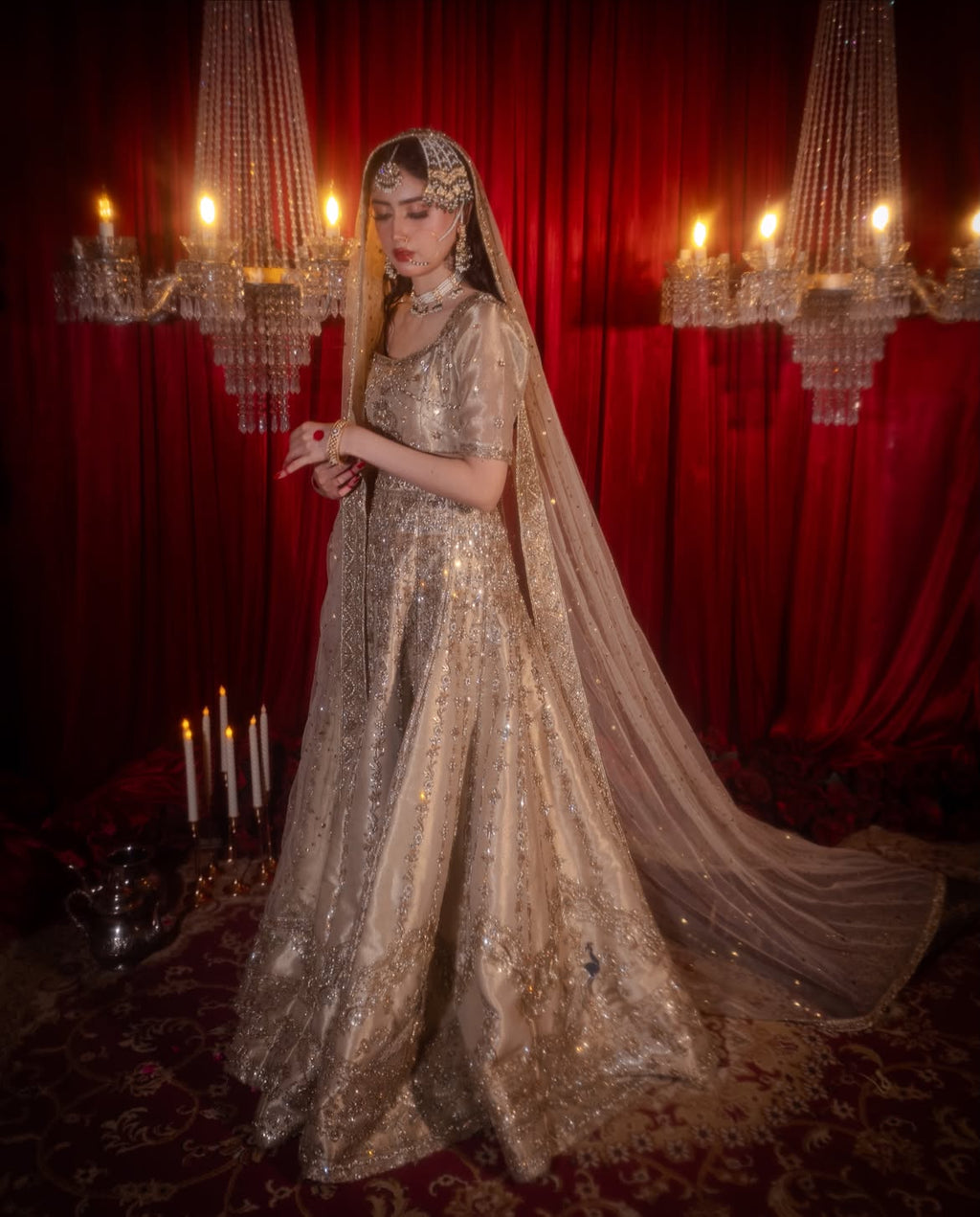 POWDER PINK BRIDAL PISHWAS